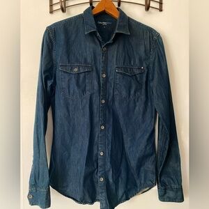 Calvin Klein Men’s Denim Long Sleeve Button Down Shirt Size Small